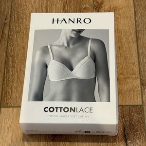 NWT Hanro Cotton Lace Soft Cup Bra